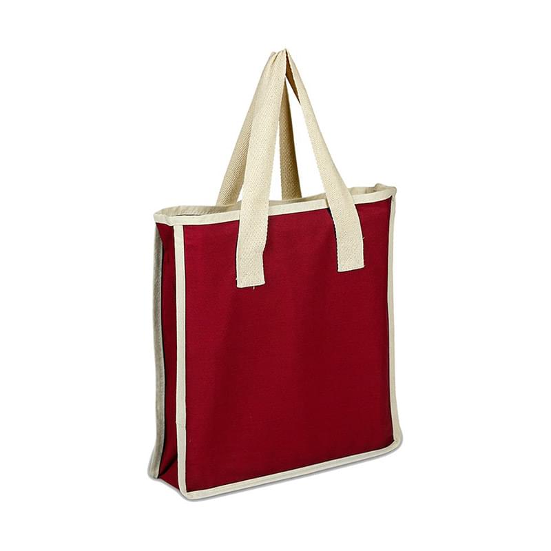 Colored Canvas Shopper with Natural Handles